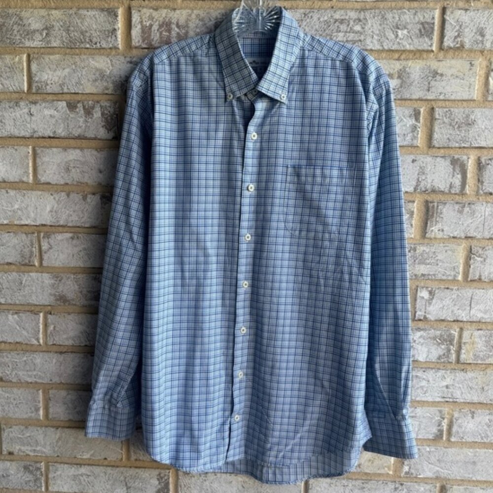 Peter Miller Long Sleeve Button Front Collared Multicolor Plaid Shirt Size M